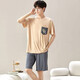 
Wanqin pajamas men's summer loose shorts and shorts plus a large size thin summer home suit wear L [camp 6624 men's home suit 2XL [recommended 140-160Jin [Jin equals 0.5 kg]]