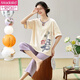 Modal Summer à manches courtes de nouveaux pyjamas chinois placés à la maison pantalon couchée et style mince peut être porté à l'extérieur en été. Style chinois des femmes Y9902 m (recommandé 75-95jin [Jin est égal à 0,5 kg]))