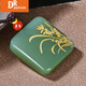 DRJEFUN Odd-Free Brand Hetian Jade Pendant, Line Carved Artistic Landscape Jade Pillar, Jade Necklace, Four Smoke Gray M9227z