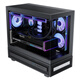 Thermaltake（Tt）钢影透S-M 海景房机箱 电脑主机 黑色（M-ATX主板/支持360水冷/9风扇位）