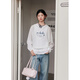 Zi Han (Zihan) Zi Han suéter de impresión con capucha para mujeres 2025 Autumn New Korean Slack y delgado suéter laminado White XS