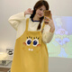 棉的陪伴长袖睡裙女春秋季棉质甜美可爱鸭子睡衣2024年新款大码孕妇家居服 16857 M
