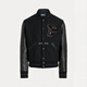 Polo Ralph Lauren spot leather sleeve badge wool baseball jacket leather jacket men's Polo Ralph Lauren/Ralph Lauren spot A49 S