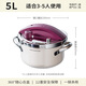 Royalstar 304 stainless steel pressure cooker small household gas induction cooker universal explosion-proof small capacity pressure cooker lotus purple enamel pressure cooker 22cm 5L
