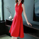 Tissu de baicao [3884 personnes collectent] la jupe à suspense 2025 Fairy Fairy Fery Mm Slim et grande robe rouge, Black à manches courtes + Suspenders Red S [Recommandé 80-90 Jin [Jin est égal à 0,5 kg] usure]