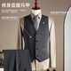ROMON Suit+Vest+Trousers Suit Suit Men's Business Professional Formal Suit Suit Men's Black 2XL