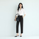 
Evely anti-wrinkle basic shoulder style workplace commuting cotton shirt for women 2025 autumn new small top This white S 80-105Jin [Jin equals 0.5 kg]
