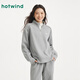 热风女士套头卫衣2025年秋季新款女款半拉链立领宽松显瘦休闲运动上衣 09灰色 S