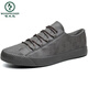 Woodpecker Spring and Autumn 2025 new casual men's shoes black waterproof leather shoes summer trendy shoes Korean style shoes business UK 9851 black white low top 41