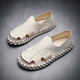 Steffie Love Sandalias Romanas para hombres 2025 Nuevo verano Drive Lazy Soft Soft Sole de cuero casual de cuero de moda Huecar Sandalias de cuero de doble propósito 9926 Color de trigo 39