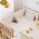 G.Duckkids Krippenbett Surround-Weichbeutel Anti-Kollision Babybettwäsche-Set abnehmbar waschbarer Kinderspleißbett-Leitplanke Zaun Tuch reines Baumwollwaschbaumwäsche Delphinblau (dreiseitiger Bettumfang) 70*140 cm (Höhe 30 cm)