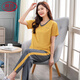Langsha Pajamas (Langsha) Estilo delgado para mujeres 2025 Nuevo algodón puro pantalones de manga corta Conjunto de ropa para el hogar El algodón de verano se puede usar fuera de 7374 pasta de frijoles en polvo M [80-100Jin [Jin iguala 0.5 kg]]