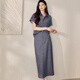 Roeyshouse Luoyi Camisa retro casual Traje 2025 Summer NUEVA FALLA COLOR SOLID SOLIDO SET DOS PIEZAS 12398 Denim Azul 2xl