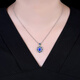 HEEKAIYI unfired sapphire necklace for women 18k diamond pendant luxury Chinese Valentine's Day birthday gift for wife and girlfriend Unfired cornflower sapphire necklace 2.26 carats 18K gold diamond inlaid