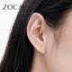 Zokai Yellow 18K Gold Earrings Geometric Crushed Ice Earrings Birthday Gift for Girlfriend E03634