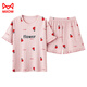Cat Man Pajamas for Women in Summer Pure Cotton Lindo estilo universitario de estilo universitario de estilo corto de manga corta de dos piezas que se puede usar ropa de casa fuera de GXT-6630 L (recomendado 95-110Jin [Jin es igual a 0,5 kg])
