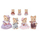 Familles sylvaniennes famille de chat rayées jouant à la maison des jouets de la maison chinoise