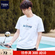 
TEEK spring and summer short-sleeved T-shirt for boys casual pure cotton clothes 2025 new men's fashion print versatile top HS1278 white L