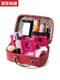 Kinderspielzeug simulierte Kinderkosmetik-Set Model Play House Girl Prinzessin Make-up Box Vollständiges Set Make-up Rose Red Series 21 Stück Rosrot PU Bag 218-2