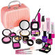 Kinder simuliertes Kosmetikspielzeug Mädchen verkleiden und spielen Haus Prinzessin Make-up Handheld Ledertasche Geschenkset Rose Ledertasche 13-teilige Set + Gold Stamping Geschenkbox