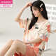 Modal pajamas for women, summer short-sleeved pure cotton two-piece set, summer Korean style loose fresh student spring and summer thin home clothing G6630 short-sleeved XL women--