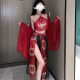 谜姬（Mizz zee）性感古风汉服睡衣服调情免脱制服诱惑装激情床上套装qqny 红色汉服套装+无线充电 均码 (建议80-130斤) 夫妻房事情趣助爱床上
