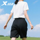 特步运动套装女夏季宽松跑步健身运动服冰丝速干薄款短袖短裤两件套女 正黑色/宽松休闲-拉链口袋 M /165