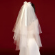 Jiayan NUEVO estilo coreano Velo pequeño y un velo y un velo y una novia Accesorios de boda Photo Studio Photo Veil Multi-capa Estilo hinchado 09 Bow Large Bow White 60cm-80cm