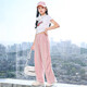 
Balabala girls' pants summer thin 2025 new children's wide-leg pants suit big children's summer clothes anti-mosquito ice silk straight pants 15085 pink + 15282 meters apricot color 120 cm