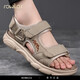 rowilos sandals men's 2025 summer new outdoor sports soft sole non-slip driving beach shoes versatile wading leisure sandals Comfortable soft sole non-slip HHSA9230 green 38 standard leather shoes size