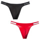Gongzi Youpin 2 pairs of men's thongs sexy cotton ultra-thin seamless sports comfortable U convex bag T pants black + red M recommended 90-110Jin Jin equals 0.5 kg