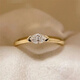 Yuansi 18K gold artificially cultivated diamond marquise diamond ring, simple, exquisite, versatile and personalized for commuting VVS/very slight flaws NGIC certificate with support (please leave a message for the ring number)