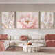 Shunjixiangli hand-painted oil painting high-end living room triptych painting Dafencun abstract sofa background wall hanging painting modern simple flowers JD16751 brocade flower cluster 35*50 left and right 70*50 pure hand-painted oil painting + aluminum alloy black frame