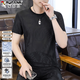 Woodpecker high-end ice silk short-sleeved T-shirt for men 2025 new summer thin T-shirt trendy men's half-sleeved top Q6629 Gray Ice Silk Style M Recommended 80-100Jin Jin is equal to 0.5 kg
