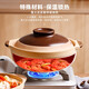 Old-fashioned earthen clay pot, household clay pot rice stew pot, gas stove small clay pot, ceramic pot, special clay pot for soup, high temperature resistance 3.3L-(serves 6-7 people) natural unglazed casserole 3.3L