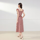 IEF/Aiyifu skirt 2025 summer new French retro plaid design sense commuter slim vest long skirt red and white plaid M