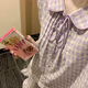山头林村睡衣女夏季棉麻韩版小清新碎花格子娃娃领短袖家居服套装夏天学生 12346 口袋小猫 M