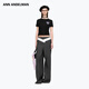 Ann Andelman offizielle Direktverkäufe 2025 Neues graues Design mit geradlinigen Freizeithosen Taillenhose Gray s