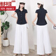 Victoria's style 2025 summer new fashion belt slim sleeveless shirt + wide-leg pants skirt two-piece pants fairy suit red two-piece M is recommended to wear about 90-110Jin [Jin equals 0.5 kg]