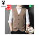 Playboy (Playboy) Autumno e invierno Cardalería Cardigan Chaleco Vest Pure 2025 Wool Vest Open Vest Traje de papá delgado D021 Dark Grey M 165 Sugerencia 90-120Jin [Jin equivale a 0.5 kg]