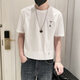 乔易伦短袖t恤男夏季上衣简约百搭潮流2025新款潮牌修身帅气男装半截袖T 1101-1-9226-黑色 4XL