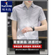 Holzspecker-Eis-Seide Kurzärmler-Hemd Herren Sommerläufigkeit Closer Hemd halbärmelige Quadrate Halszoll Hemd No-Scenen Anti-Falten [2 Stücke] 843 Gray + 844 Green M