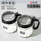 Meikejie new home kitchen glass seasoning box with spoon moisture-proof kitchen seasoning salt jar with lid salt jar black seasoning jar-2 pieces + stickers