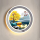 Sanxiong Aurora 2025 NUEVA pared Luz del dormitorio Luz de la noche Luz de la sala Mural Mural Light Sairway Aisle Sala de decoración creativa Luz 9896 USTED MONTAÑA Y AGUA Luz cálida 280 mm