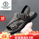 Woodpecker Summer 2025 Sandalias para hombres nuevas comodidad de cuero genuino Suelas gruesas Anti-Slip Comfort Inventual Sandalias Sandalias de suela suave 9923 43 [En el evento]