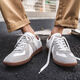 Winter Extra-große Größe Herrenschuhe 45 neue deutsche Trainingschuhe 46 Echtes Leder lässig weiße Schuhe 47 Japanische Nischen-Skateboardschuhe 48 9715 Weiß Grau 36