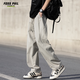 
Foss Phil casual pants for men's spring and autumn Japanese loose versatile straight casual wide-leg pants long trousers 6636 khaki L