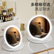 Syouran beauty appliance smart makeup mirror with light LED three-color high-definition rechargeable foldable makeup mirror for student dormitory desktop makeup mirror for travel portable handheld beauty mirror small size 2025's most popular round makeup mirror hot model on the entire network upgraded smart core gift for girlfriend during Chinese Valentine's Day