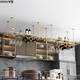 
OEMG wine glass stand upside down high-end modern light luxury stainless steel wine bottle stand hanging bar hanger hanging wine rack storage rack A style stainless steel gold 12035cm (with fence)