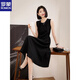 Romon Elegant Classic Black Hepburn Robe élégante Robe élégante Sans manches noires robe naia acétate Robe Femme Black L Recommandé 108-116